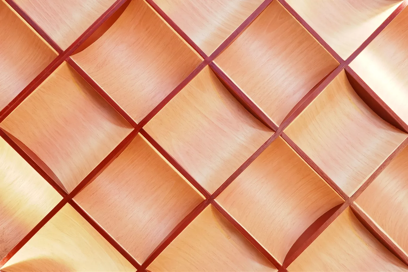 菱形格立体木质装饰面8K电脑壁纸