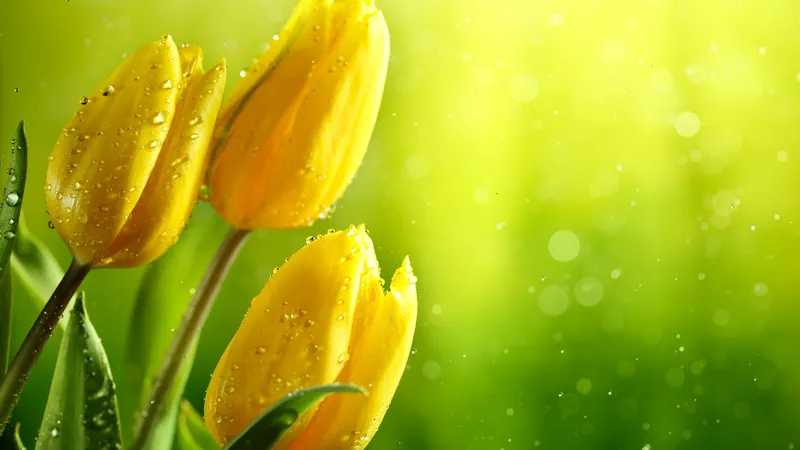 金黄色的郁金香花