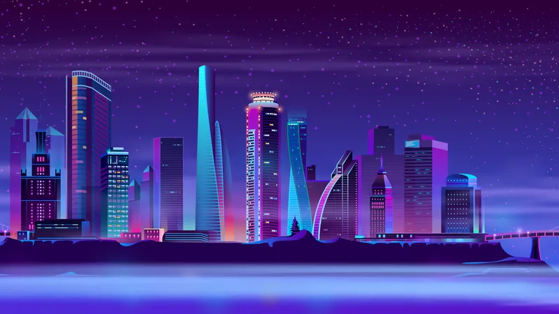 抽象的画之城市夜景三