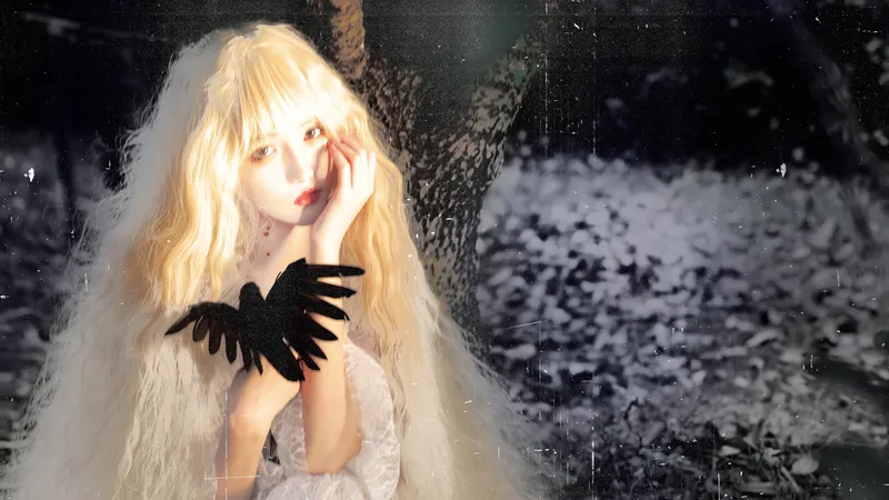 非主流的白色长发美女宋昕冉