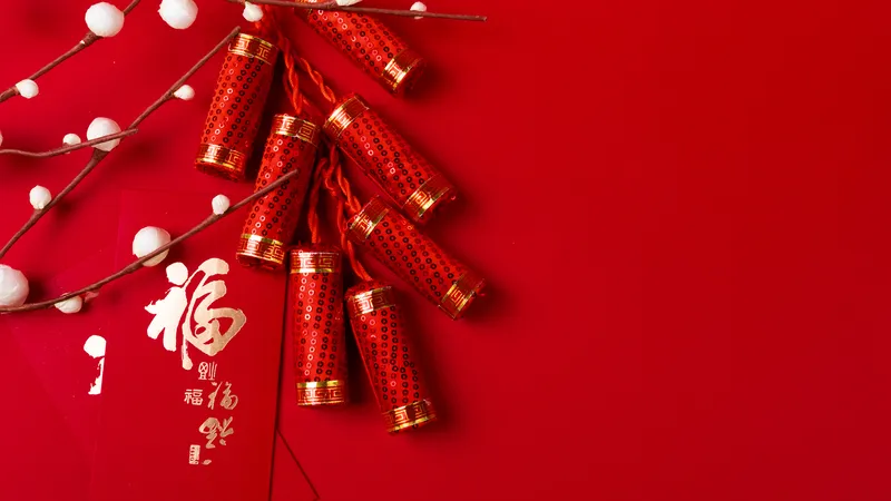 鞭炮卡纸福字壁画