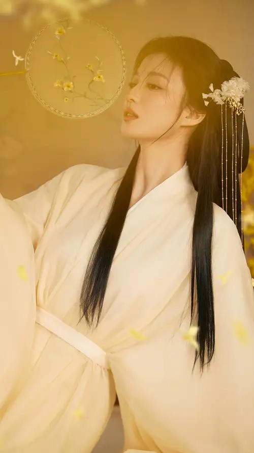 王楚然白色古装睡裙