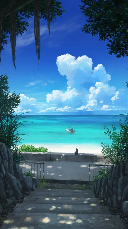 蓝天白云面朝大海