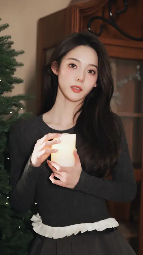 冯琬贺手捧蜡烛