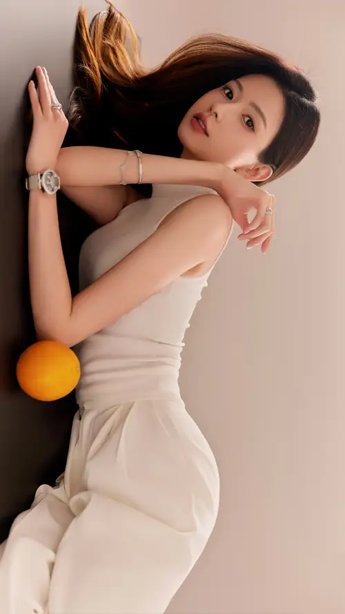 王秋紫和橙子一起趴着