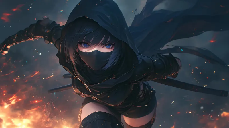 蒙面女侠 蓝瞳 暗黑系