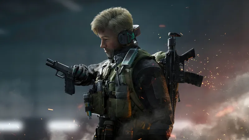 三角洲行动黄毛背着机枪手握手枪