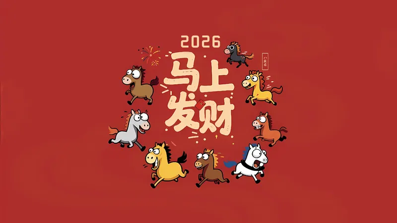 八匹骏马2026年春节肖像壁纸