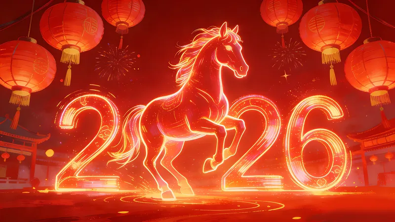 2026红红火火的灯笼马到成功