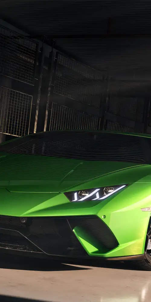 兰博基尼Huracan Performante绿色轿车3K手机壁纸