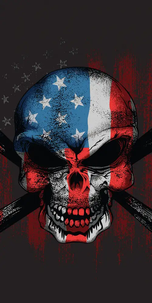 骷髅美国国旗