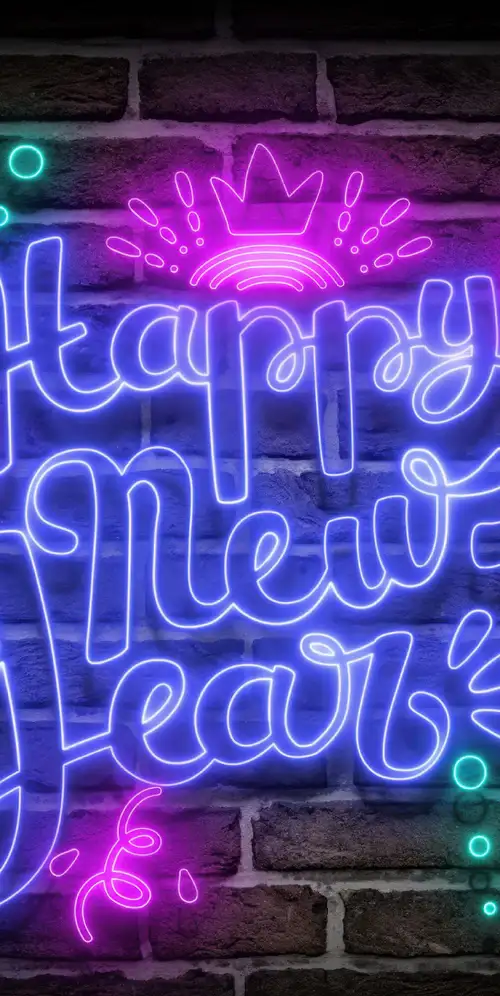 新年快乐霓虹灯