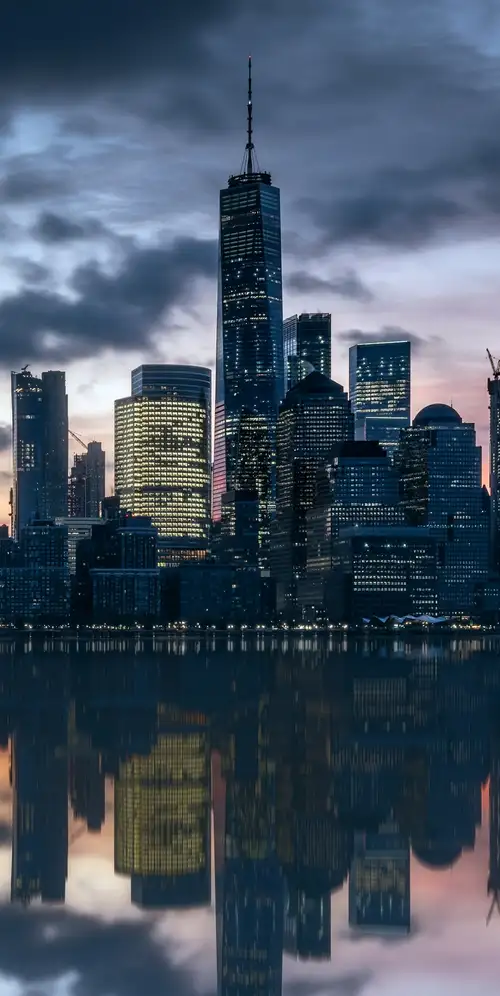 曼哈顿天际线哈德逊河