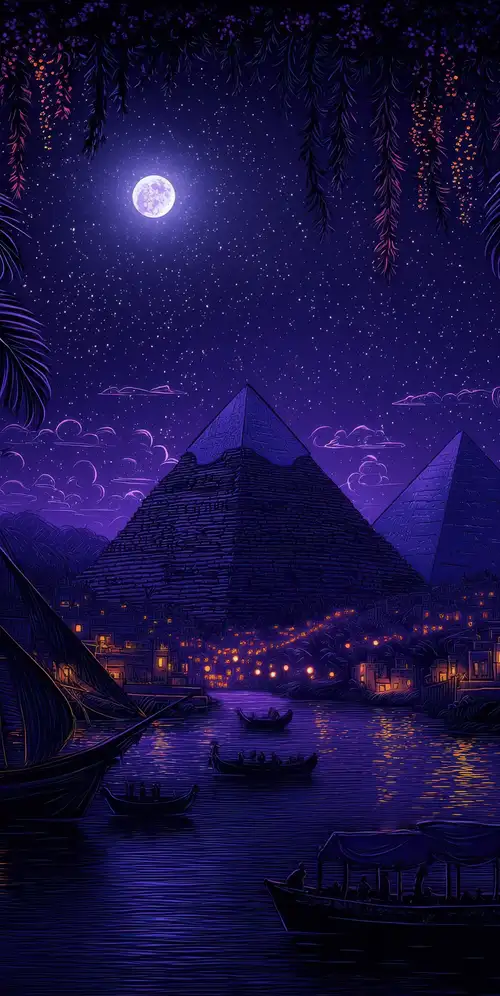 埃及金字塔紫色美学