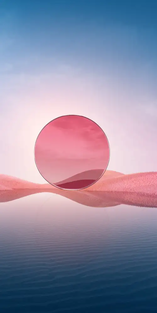 沙漠景观粉红色美学数字艺术