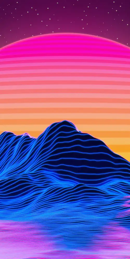 霓虹复古波浪艺术