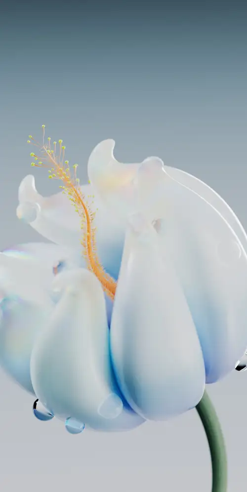 蓝色花朵数字插图