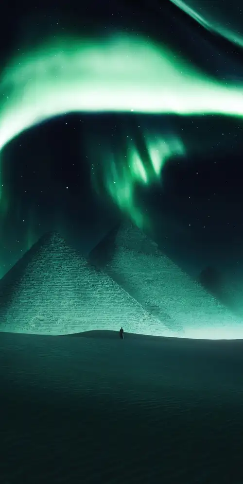 埃及金字塔极光天空