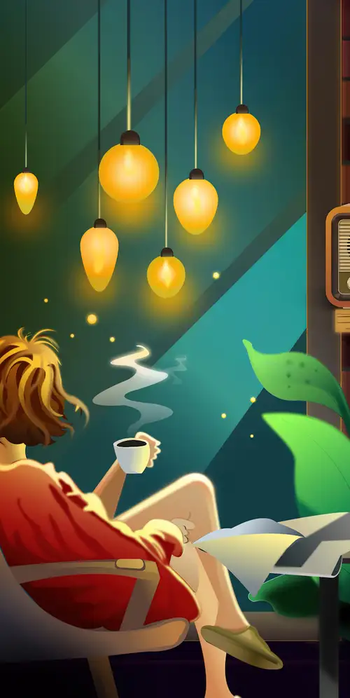 青少年女孩咖啡