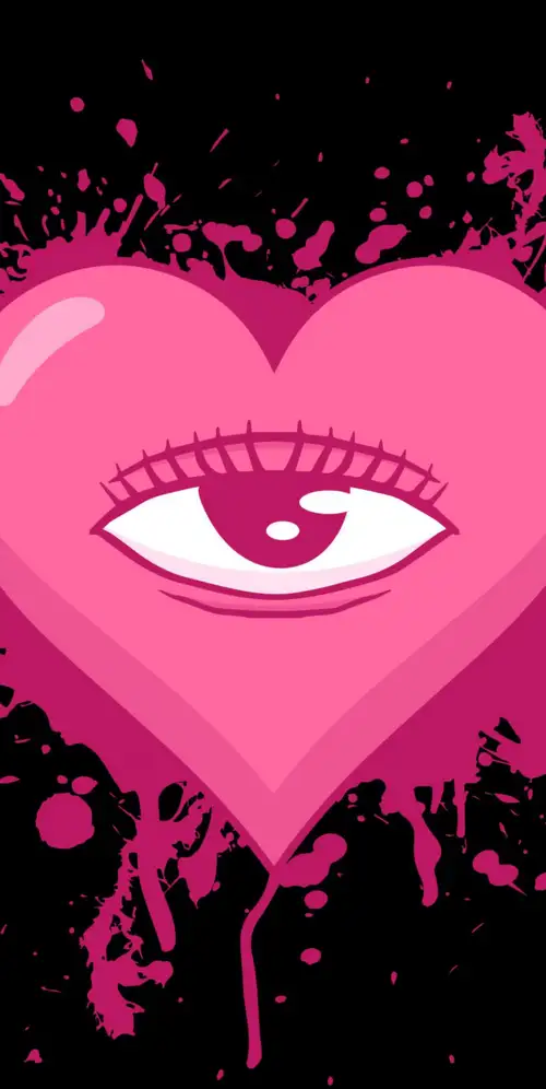 怪异的粉红色心形