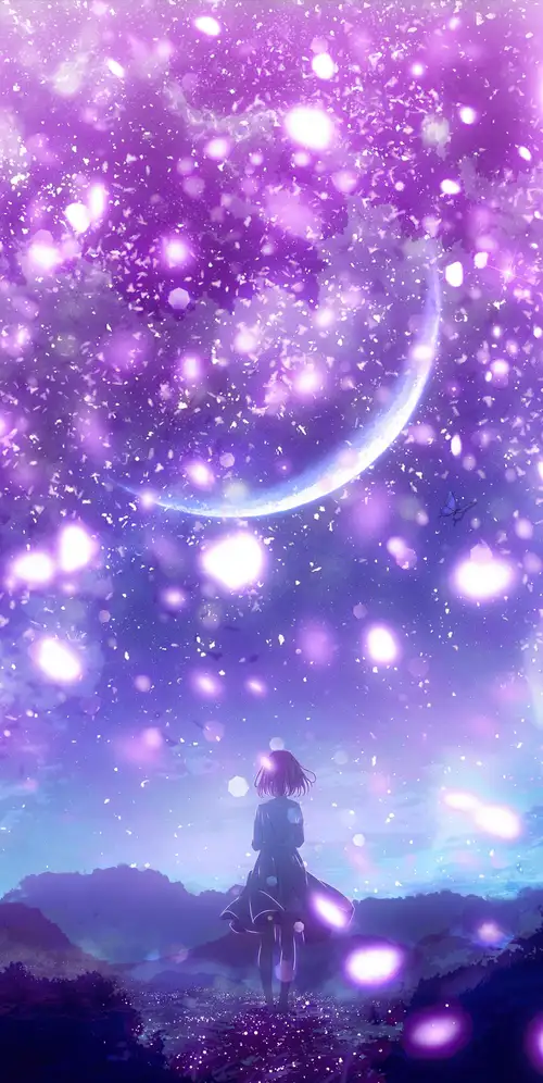 动漫女孩紫色审美