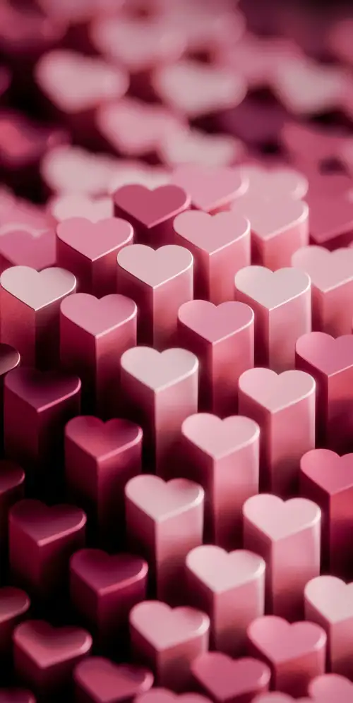 粉色心形3D背景