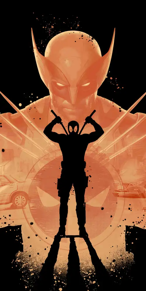 死侍和金刚狼剪影