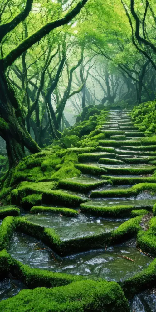 茂密的森林绿色美学