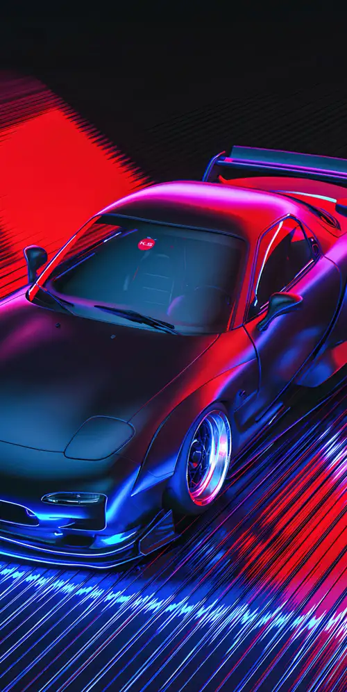 马自达RX-7霓虹灯背景