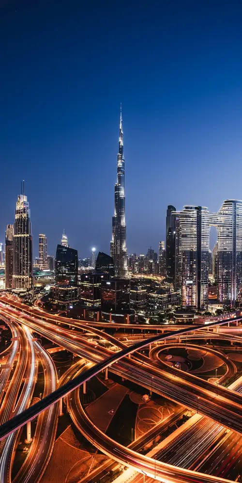 迪拜市中心夜景