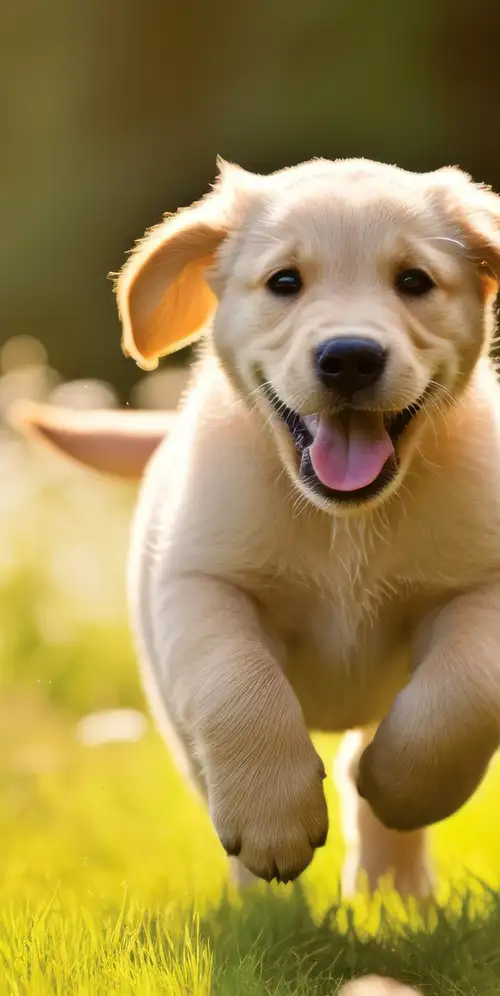 可爱的小狗跑步