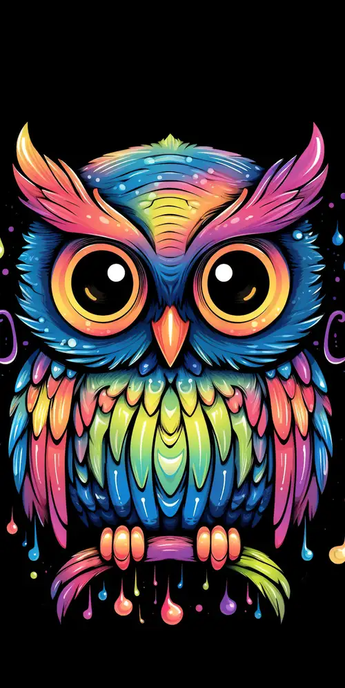 彩色猫头鹰可爱的艺术