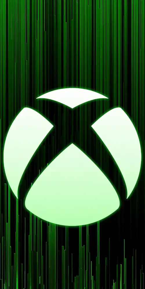 绿色抽象背景上的Xbox徽标美观