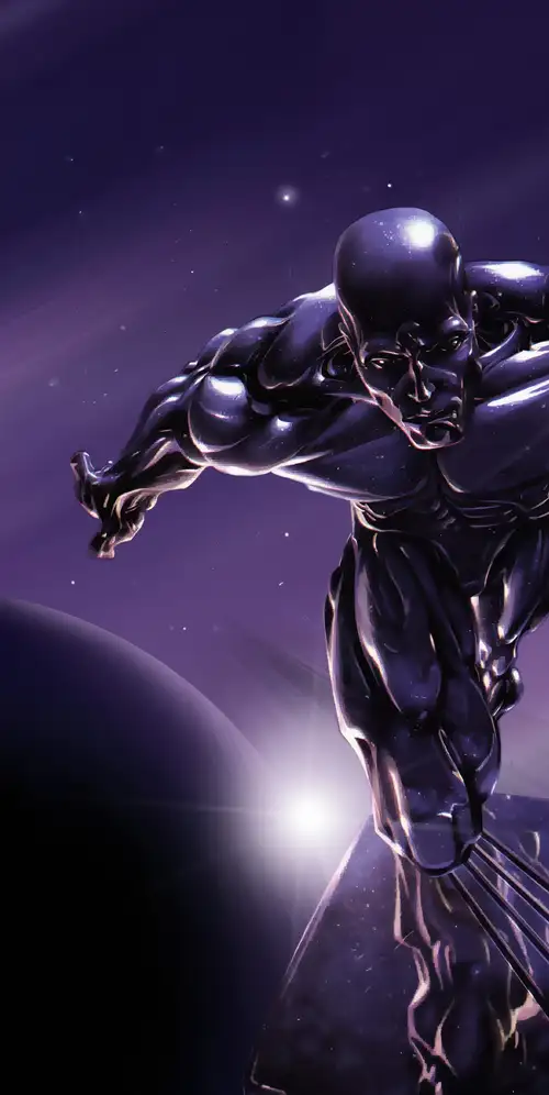 银色冲浪者艺术品