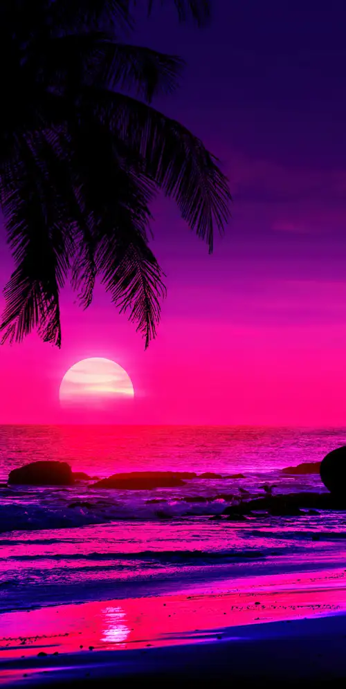 热带海滩AI艺术