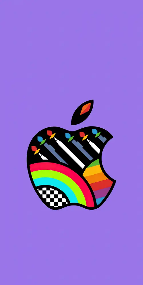 苹果标志紫色背景