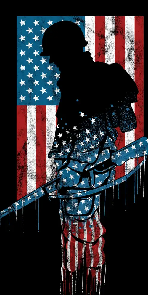 美国国旗士兵
