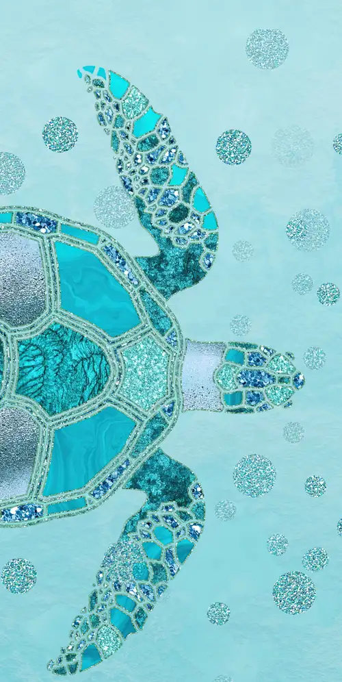 海龟绿松石背景