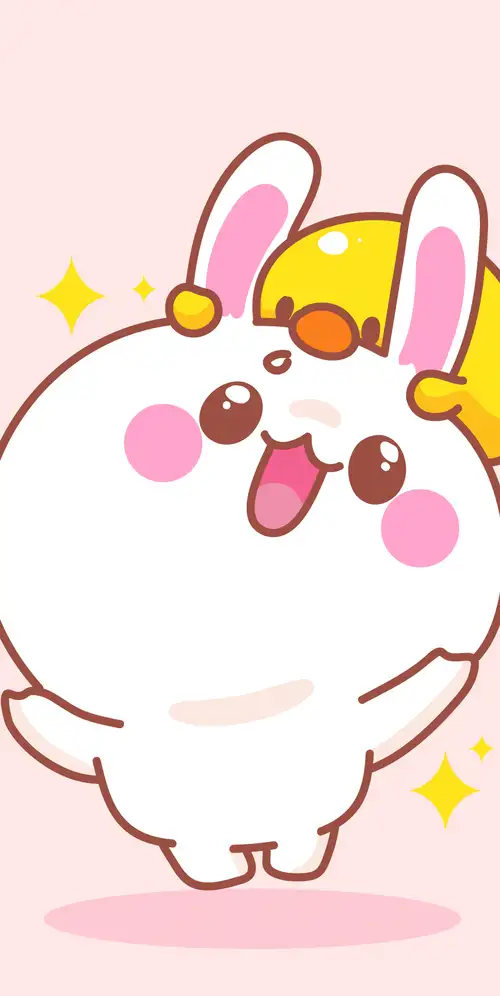 粉色插画小花猫