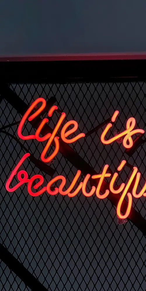 生活是美丽的霓虹字体