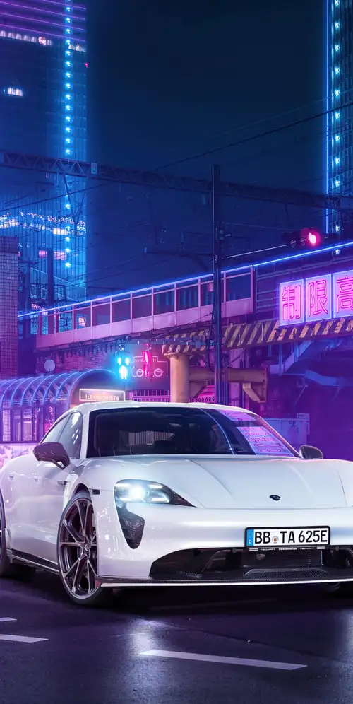 保时捷Taycan Aerokit霓虹灯