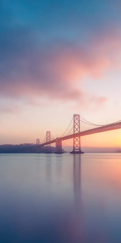 奥克兰海湾大桥日出