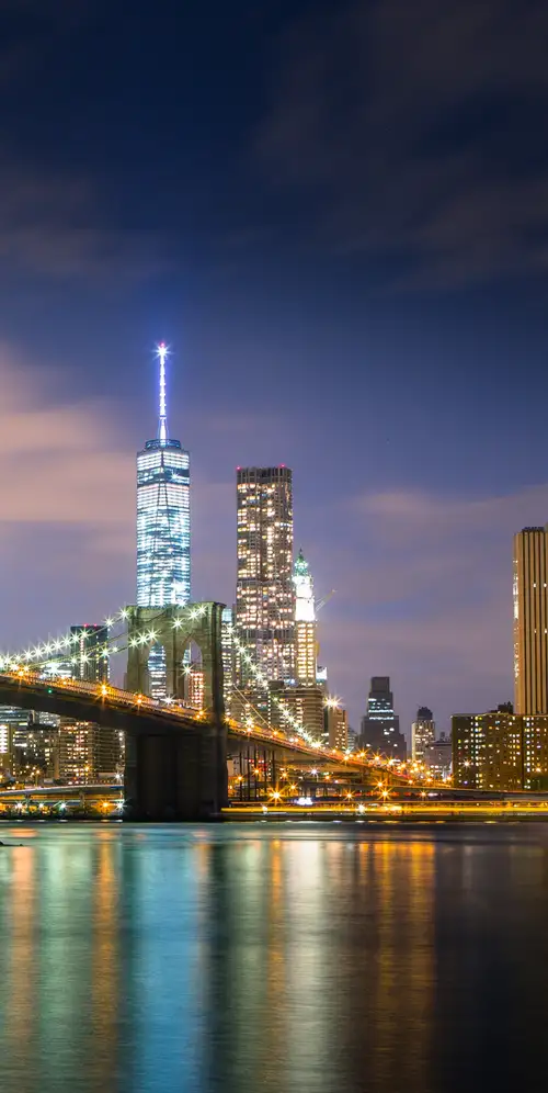 布鲁克林大桥倒影