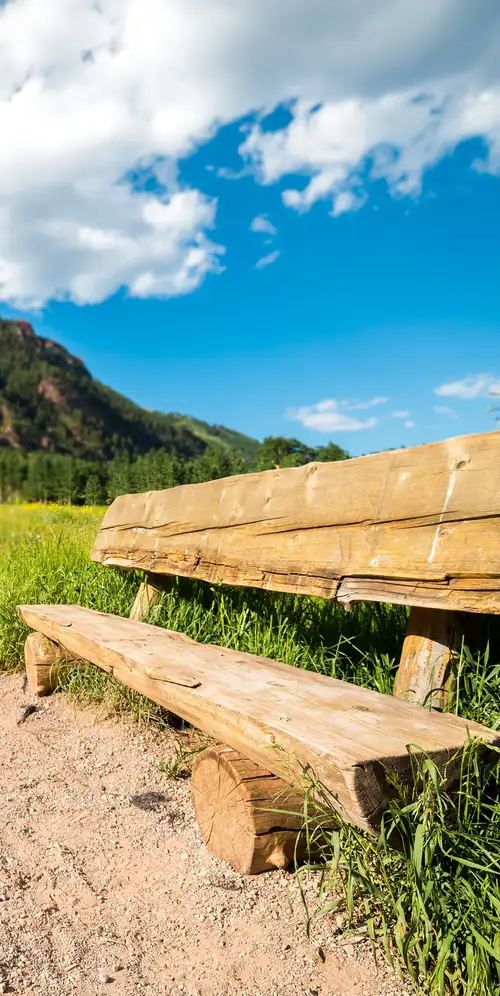 公园长椅Maroon Bells