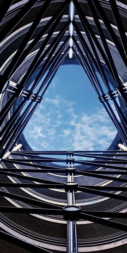 多层停车场仰望天空