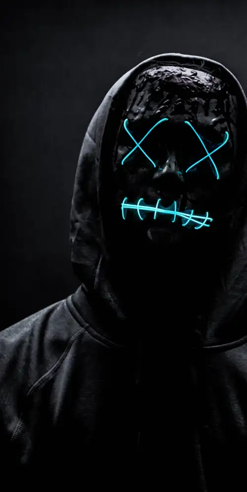 霓虹灯面具黑衣人