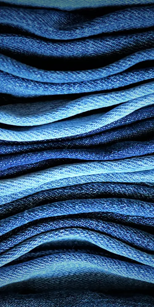 蓝色牛仔裤质地