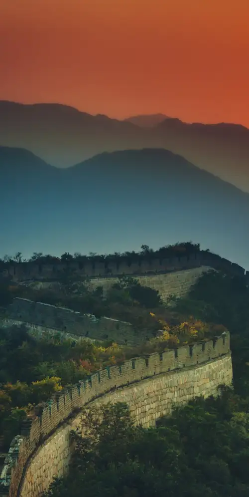 中国长城日落