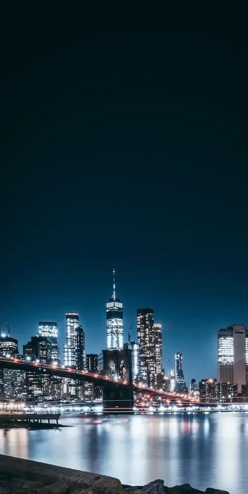 布鲁克林大桥城市灯光