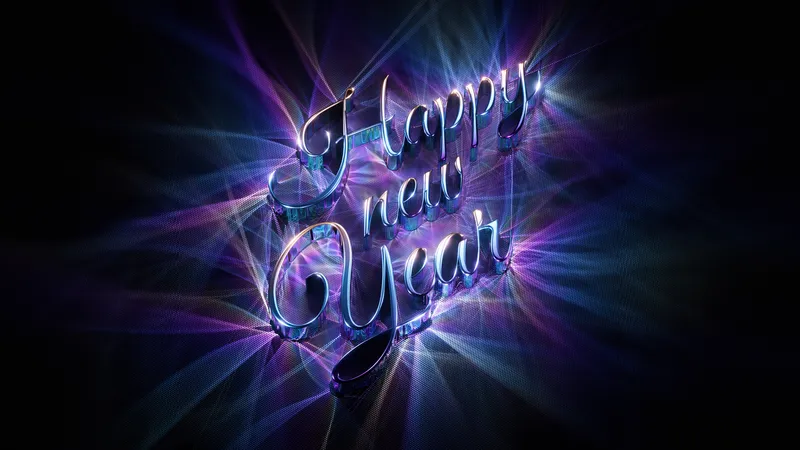 新年快乐3D文字